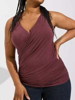 Torrid Studio Tissue Jersey Surplice Tank Sassafras Modal 2X NWT Wrap Top